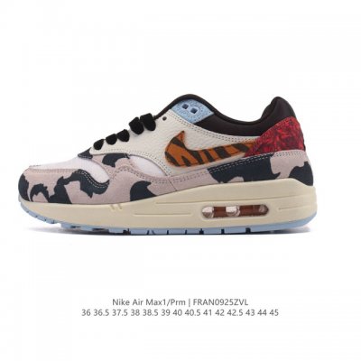 耐克 Nike Air Max 1 prm 男女子气垫缓震慢跑鞋 复古厚底增高运动鞋，从法国建筑中汲取设计灵感，兼具运动风范和时尚格调，是此系列起初搭载 Air