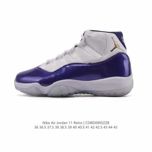 耐克乔丹11代 Nike Air Jordan 11 Retro 复刻男女同款运动鞋 Aj11代经典设计，深受球员与球迷喜爱。Jordan 乔丹 采用漆皮牛培革