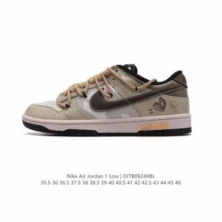 头层皮 耐克 乔丹air Jordan 1 Low Aj1 乔1 乔丹1代aj1 解构绑带 双鞋带 低帮复古文化休闲运动篮球鞋。从1985 年面世的元年款汲取设 - 点击图像关闭