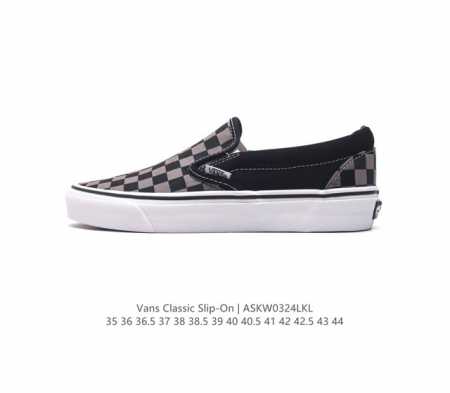 万斯 Vans Classic Slip-On 范斯经典低帮百搭一脚蹬棋盘格休闲板鞋帆布情侣鞋 码数 35-44 硫化半码 编码 Askw0324Lkl - 点击图像关闭