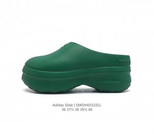 阿迪达斯 Adidas 夏季沙滩涉水百搭休闲拖凉拖鞋 超厚底增高女鞋包头凉拖鞋 采用超轻95% 注塑 Eva塑料,5%泡沫塑料发泡缓震物料成型鞋底 类型 女鞋