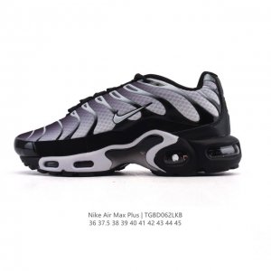 Nike 耐克 男女子休闲鞋气垫缓震跑步鞋 Air Max Plus 运动鞋 造型超讨喜！鞋面以帆布和织物材质包裹，保证了轻薄透气，更适合夏季穿着。鞋侧 鱼骨