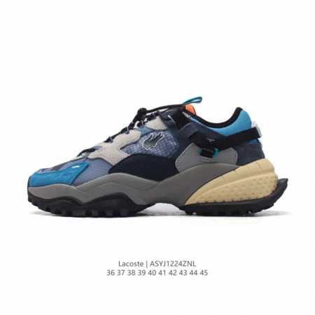 公司级 Lacoste 时尚户外休闲潮流系列运动鞋 厚底增高老爹鞋 广东大厂品质全新工艺升级 品质毋庸置疑 全新原厂包装鞋盒 透气网面鞋面，搭配防臭防腐真皮乳胶 - 点击图像关闭