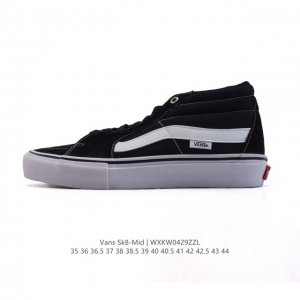 万斯Vans范斯 经典系列 Sk8-Mid 中帮帆布拼接鞋 休闲运动硫化板鞋 情侣鞋时尚复古男女鞋。 类型：男女鞋 码数：35-44含硫化 编码：