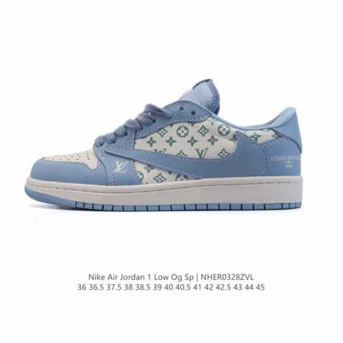180 真标 耐克/Nike Air Jordan 1 Low Og Sp"Military Blue"Aj1乔1倒勾 2025年新款 蛇年新款 路易威登联名