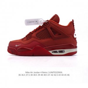 公司级 耐克 Nike Air Jordan 4 Retro Og迈克尔 乔丹Aj4代乔4 中帮复古休闲运动文化篮球鞋 2025年新款 新年红鞋子。秉承轻量化的