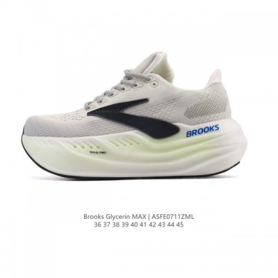 新品公司级 布鲁克斯 Glycerin Max 超级甘油:舒适的增高神器！Brooks Glycerin Max是一款极具突破性的顶级缓震运动跑鞋，由百年专业跑