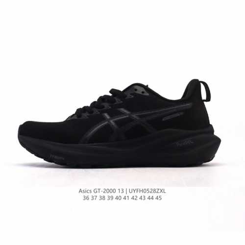 新品 亚瑟士Asics男女子稳定支撑跑步鞋 Gt-2000 13 黑色厚底增高运动老爹鞋 Asics Gt-2000 13是一款专为日常慢跑和长距离训练设计的跑