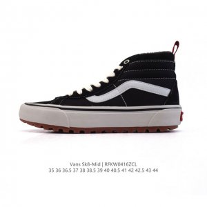 Vans 范斯Sk8-Hi 男女高帮滑板鞋-复古休闲运动鞋-Vans范斯。Vans推出的Sk8-Hi板鞋，以经典的款性和高帮设计呈现，鞋面采用优质帆布材质打造，