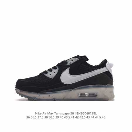 真标 耐克nike Air Max Terrascape 90 复古休闲运动鞋 革新外底设计，打造出众造型；半透明 Nike Grind 橡胶外底结合舒适鞋口和 - 点击图像关闭