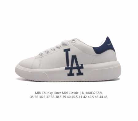 Mlb Chunky Classic 大印花板鞋 休闲时尚厚底增高休闲运动鞋 潮流百搭一脚蹬运动鞋男女轻便胶鞋 这双鞋子韩范十足,很适合初夏穿搭,白色厚底鞋搭配 - 点击图像关闭