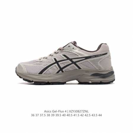 公司级 Asics 亚瑟士 Gel-Flux 4 男女子运动鞋舒适跑鞋缓震透气跑步鞋 。Gel-Flux4采用的是新一代轻质网布面，大孔洞设计极具透气性，柔软包 - 点击图像关闭