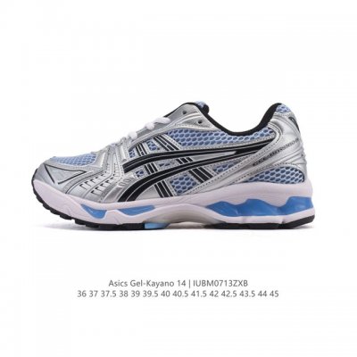 亚瑟士 Asics Gel-Kayano 14 公司级版本运动休闲透气专业缓震慢跑鞋。采用工程弹性双层再生网格密度鞋面材质，后跟3D可视Gel缓震乳胶物料，升级