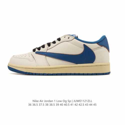 真标 耐克 Nike Air Jordan 1 Low Og Sp Military Blue Aj1乔1倒勾 2025年新款 低帮篮球鞋 Aj1 乔丹1代 A