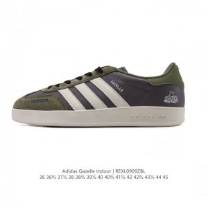 公司级 阿迪达斯 Adidas Originals Gazelle Indoor复古三叶草防滑透明橡胶板鞋经典运动鞋。这款经典鞋,忠于原版设计,缀撞色三条纹和鞋