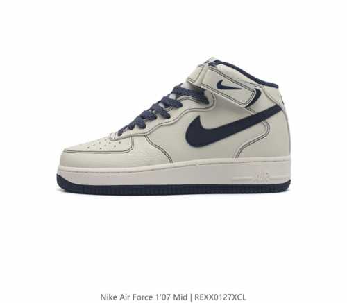 公司级nk Air Force 7 Mid Af1耐克 空军一号 Af1 中帮 魔术贴 厚底增高运动板鞋 原楦头原纸板 打造纯正空军版型 专注外贸渠道 全掌内置