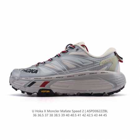 公司级 Hoka One One X Moncler 厚底增高老爹鞋，越野跑鞋中的奢侈品 产品以白色和银灰色为主色调，这个配色和以往 Hoka One One - 点击图像关闭