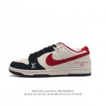 耐克 Nike Dunk Low Retro 运动鞋复古解构绑带板鞋 双鞋带 路易威登联名。作为 80 年代经典篮球鞋款，起初专为硬木球场打造，后来成为席卷街头