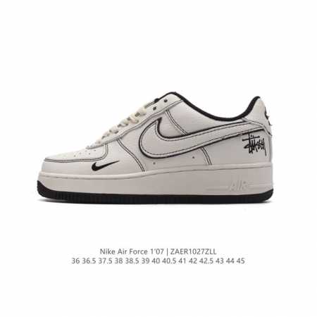 耐克 Nike Air Force 1 '07 Low 空军一号含气垫 低帮百搭厚底增高休闲运动板鞋。柔软、弹性十足的缓震性能和出色的中底设计，横跨复古与现代的 - 点击图像关闭