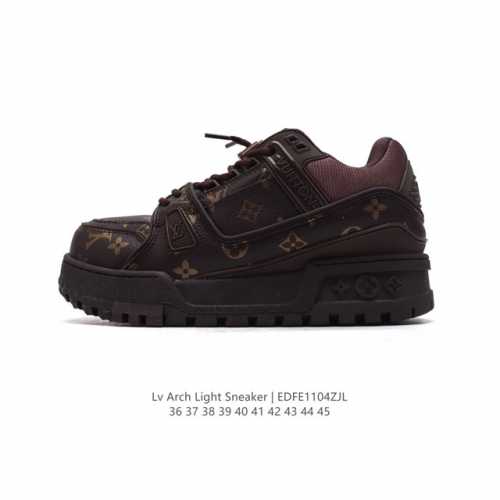 公司级 路易威登 Louis Vuitton LV路易威登板鞋 时尚运动鞋 潮厚底增高鞋 。舒适防滑底和百搭性霸屏整个时尚娱乐圈，细节调整完美主义！鞋面采用柔软