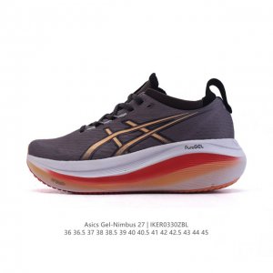 新品 Asics亚瑟士升级Gel-Nimbus 27男女同款跑鞋透气缓震回弹跑鞋N27跑步鞋该鞋款专为提高跑者舒适度和运动表现而设计，搭载了新型鞋面材料和更强的