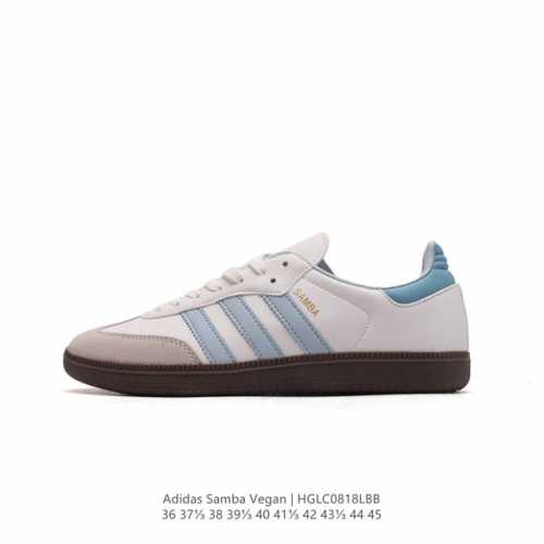 adidas 阿迪达斯 男女运动鞋 三叶草sambavegan休闲鞋 德训鞋 复古板鞋经典运动鞋。采用环保设计的焕新adidas Samba经典鞋,力求伴你前行