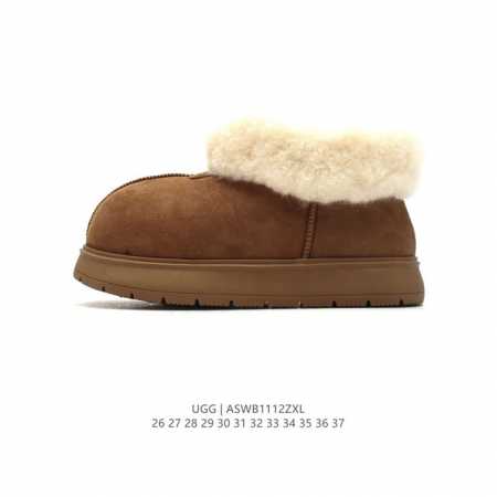 童鞋 Ugg 中帮靴子 儿童款雪地靴 大毛领 俏皮可爱的百变造型， 美国轻奢品牌ugg 平底系列冬季羊毛一体雪地休闲保暖毛毛家居包头棉鞋。官方同步包装 检验标 - 点击图像关闭
