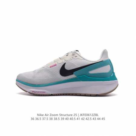 公司级nike Air Zoom Structure 25 轻量跑鞋。鞋面采用透气工程网眼材质制作。鞋身整体轻盈舒适透气,鞋子颜色以白灰色为主色调！耐克logo - 点击图像关闭