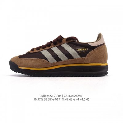 阿迪达斯Adidas Sl 72 Shoes 经典复古薄底运动鞋 T头鞋 三叶草复古休闲跑步鞋休闲运动鞋 这款经典运动鞋携复古型格，来访你的活力日常 采用舒爽帆