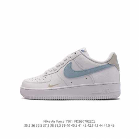 头层皮 耐克 Nike Air Force 1 '07 Low 空军一号含气垫 低帮百搭厚底增高休闲运动板鞋。柔软、弹性十足的缓震性能和出色的中底设计，横跨复古 - 点击图像关闭