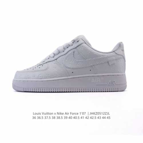 公司级 Louis Vuitton X Nike Air Force 1 Low 路易威登联名 小白鞋 耐克 空军一号低帮百搭休闲运动板鞋。柔软、弹性十足的缓震