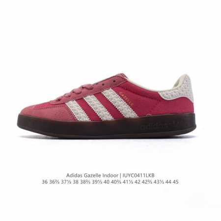 阿迪达斯 Adidas Originals Gazelle Indoor 复古三叶草防滑透明橡胶板鞋经典运动鞋。这款经典鞋,忠于原版设计,缀撞色三条纹和鞋跟饰片 - 点击图像关闭