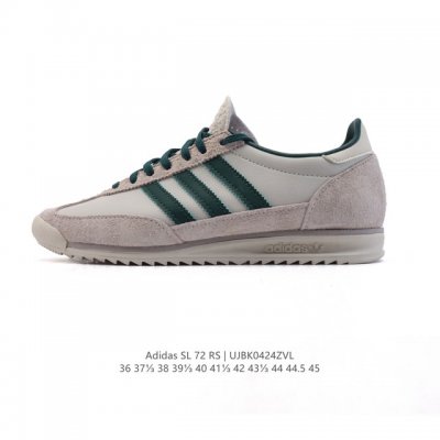 真标 阿迪达斯Adidas Sl 72 Shoes 经典复古薄底运动鞋T头鞋 三叶草复古休闲跑步鞋休闲运动鞋 这款经典运动鞋携复古型格，来访你的活力日常 采用柔