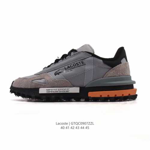 Lacoste 时尚户外休闲潮流系列运动鞋 厚底增高老爹鞋 广东大厂品质全新工艺升级 品质毋庸置疑 全新原厂包装鞋盒 透气网面鞋面，搭配防臭防腐真皮乳胶鞋垫，给