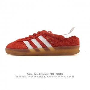 阿迪达斯 Adidas Originals Gazelle Indoor复古三叶草防滑透明橡胶板鞋经典运动鞋。这款经典鞋,忠于原版设计,缀撞色三条纹和鞋跟饰片。