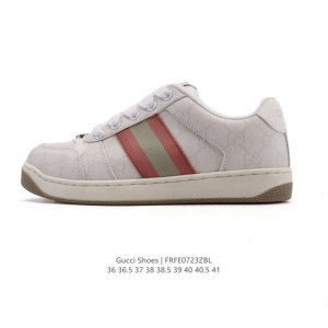 公司级 Gucci 25新款板鞋女运动鞋德训鞋春季轻便系带透气情侣鞋休闲软底小白鞋透气孔皮革休闲德训 低帮 时尚板鞋，德训鞋的版型大家都知道 是非常显脚瘦的！这