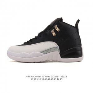 耐克 Aj 乔丹12代 Nike Air Jordan 12 Retro 篮球鞋 真碳含气垫 Aj12代 复刻男女子运动鞋，重现设计师汀克 哈特菲尔德广受赞誉的
