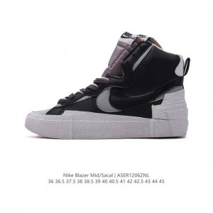 公司级 Nike 耐克 联名日式解构美学品牌sacai X Nike Blazer Mid 重叠设计前卫开拓者高帮百搭运动板鞋 Sacai X Nike 全新双