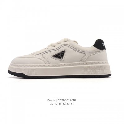 公司级 Prada系列／Prada 普拉达男士款小白鞋 厚底增高运动跑步鞋 时尚板鞋 Prada.普拉达高端品牌休闲慢跑鞋 完美做工.演绎完美选择的你。 码数: