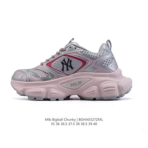 220 【公司级】美职棒（Mlb）Bigball Chunky Curve 纽约洋基队厚底增高老爹鞋女复古鞋中性纽约洋基队休闲经典运动鞋。加厚鞋底，侧面有撞色N