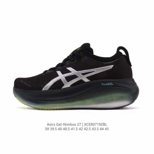 公司级 Asics亚瑟士升级Gel-Nimbus 27男款跑鞋透气缓震回弹跑鞋N27跑步鞋该鞋款专为提高跑者舒适度和运动表现而设计，搭载了新型鞋面材料和更强的缓