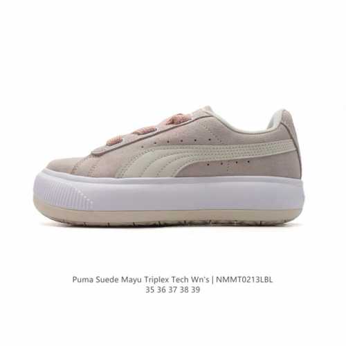 福利特价Puma彪马女鞋新款Suede Mayu Triplex Tech Wn's 厚底馒头运动运动休闲鞋厚底增高松糕跟板鞋。彪马 Puma 这款女子休闲鞋，