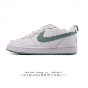 耐克 Nike 男女子运动鞋 Court Borough Low 小空军低帮板鞋。1.其皮革材质的鞋面结合网眼鞋舌，在出众外观与质感的同时提供稳固支撑，并且提升