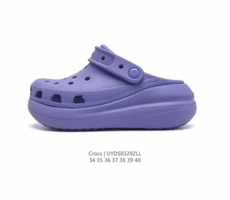 Crocs 沙滩洞洞鞋 女休闲厚底增高凉拖鞋 卡骆驰杨幂同款 厚底增高凸显大长腿沙滩鞋 选择尺码时 建议选大一码 脚感更舒适 这款没有鞋盒 类型 女鞋 尺码 3 - 点击图像关闭