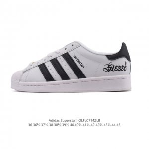 公司级 阿迪达斯 Adidas Superstar 2025年新款鞋子 蛇年新款经典贝壳头系列 新款休闲板鞋潮流男女士运动鞋 。鞋面柔软皮革拼接材质 标志性的贝
