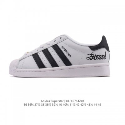 公司级 阿迪达斯 Adidas Superstar 2025年新款鞋子 蛇年新款经典贝壳头系列 新款休闲板鞋潮流男女士运动鞋 。鞋面柔软皮革拼接材质 标志性的贝