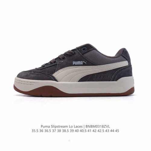 180 彪马(Puma)彪马跑步鞋 历久弥新的复古感，Puma Slipstream Laces 低帮耐磨新款 厚底增高皮面运动休闲板鞋。全新款 Slipstr