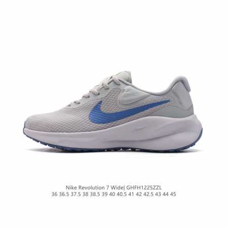 耐克 Nike Revolution 7 Wide 公路跑步鞋 宽版 厚底增高老爹鞋透气网面运动鞋。采用柔软缓震设计，具有出色支撑力，为你开启跑步新境界。这款公 - 点击图像关闭
