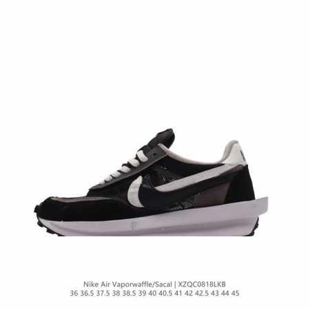 耐克 Sacai X Nike Vaporwaffle 华夫 走秀重磅联名运动跑步鞋 鞋款由pegasus与vaporfly两款鞋型的设计元素共同构建，鞋身材质 - 点击图像关闭