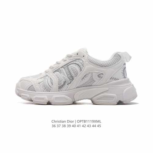 公司级 Dior迪奥 D-Connect 氯丁橡胶运动鞋 厚底增高老爹鞋。官方19Ss走秀款 采用透明橡胶镶片设计 高弹力透气针织面，鞋带饰以“Dior”标志